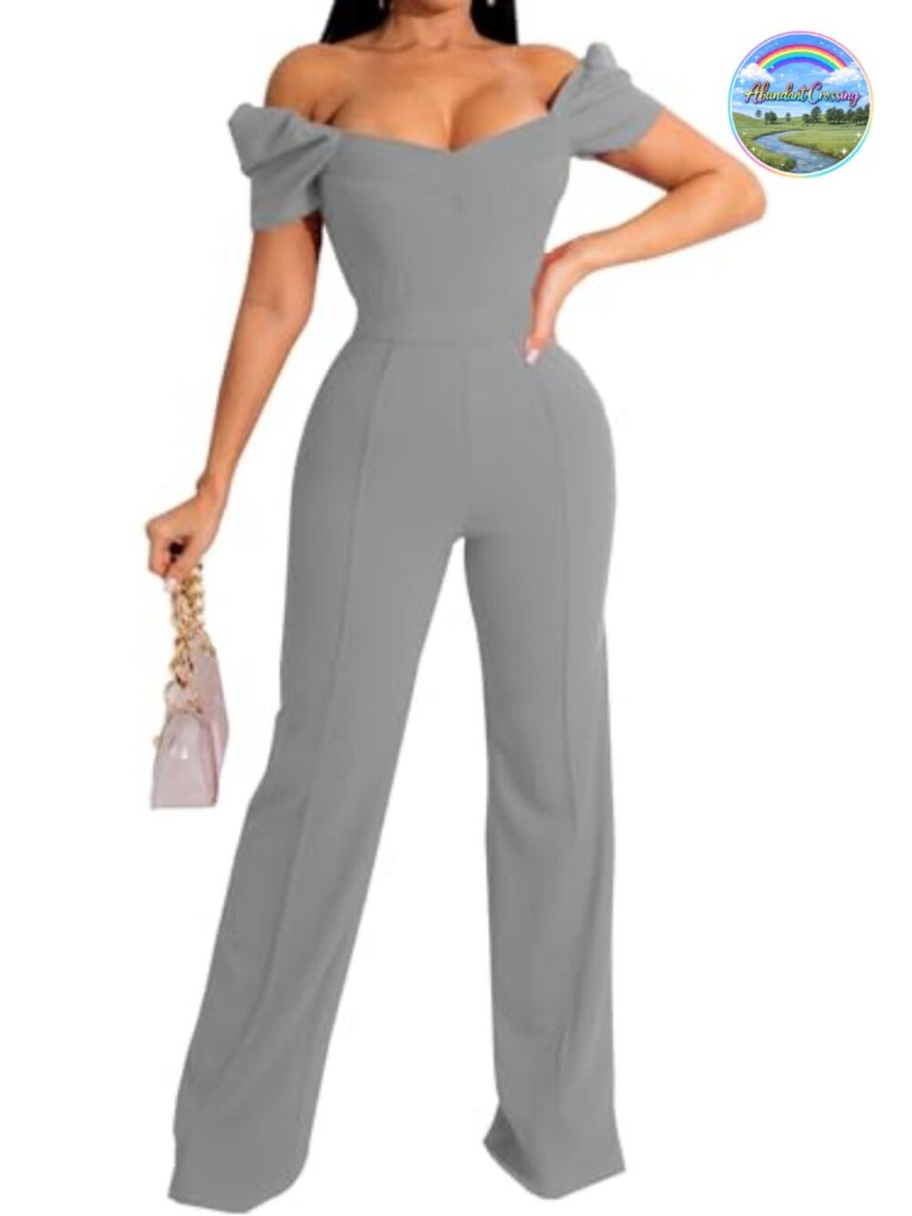 Off Shoulder Short Sleeve Wide Leg Jumpsuit One Piece Clubwear Party Outfit